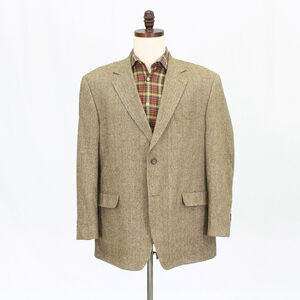 Statements 46R Brown Sport Coat Blazer Jacket Solid 2-Button Silk Y592